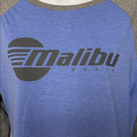 Malibu Boats long sleeve t-shirt, blue and gray, size small - Picture 2 of 6